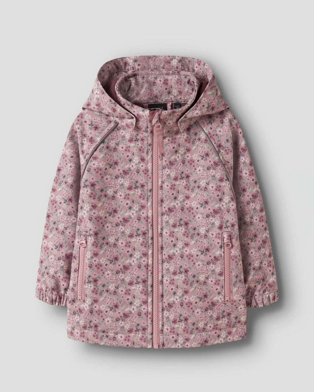 Name it softshell striukė - Dusty pink gėlytės