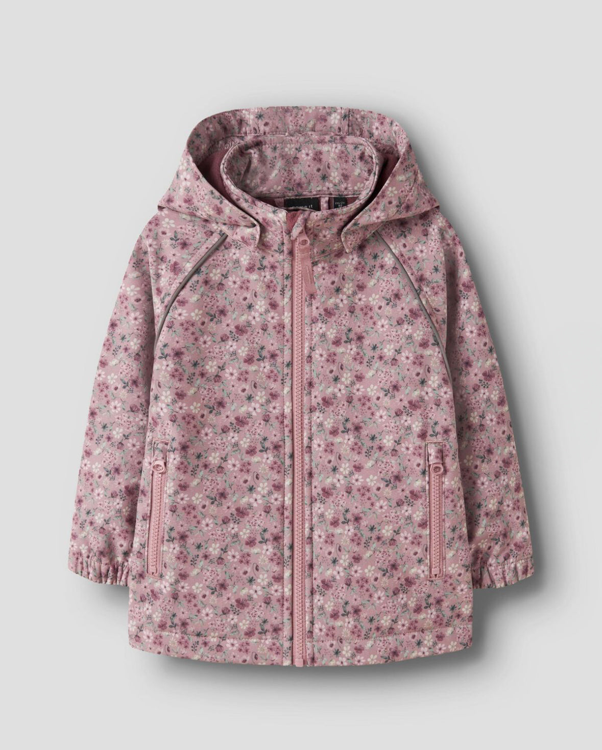 Name it softshell striukė - Dusty pink gėlytės